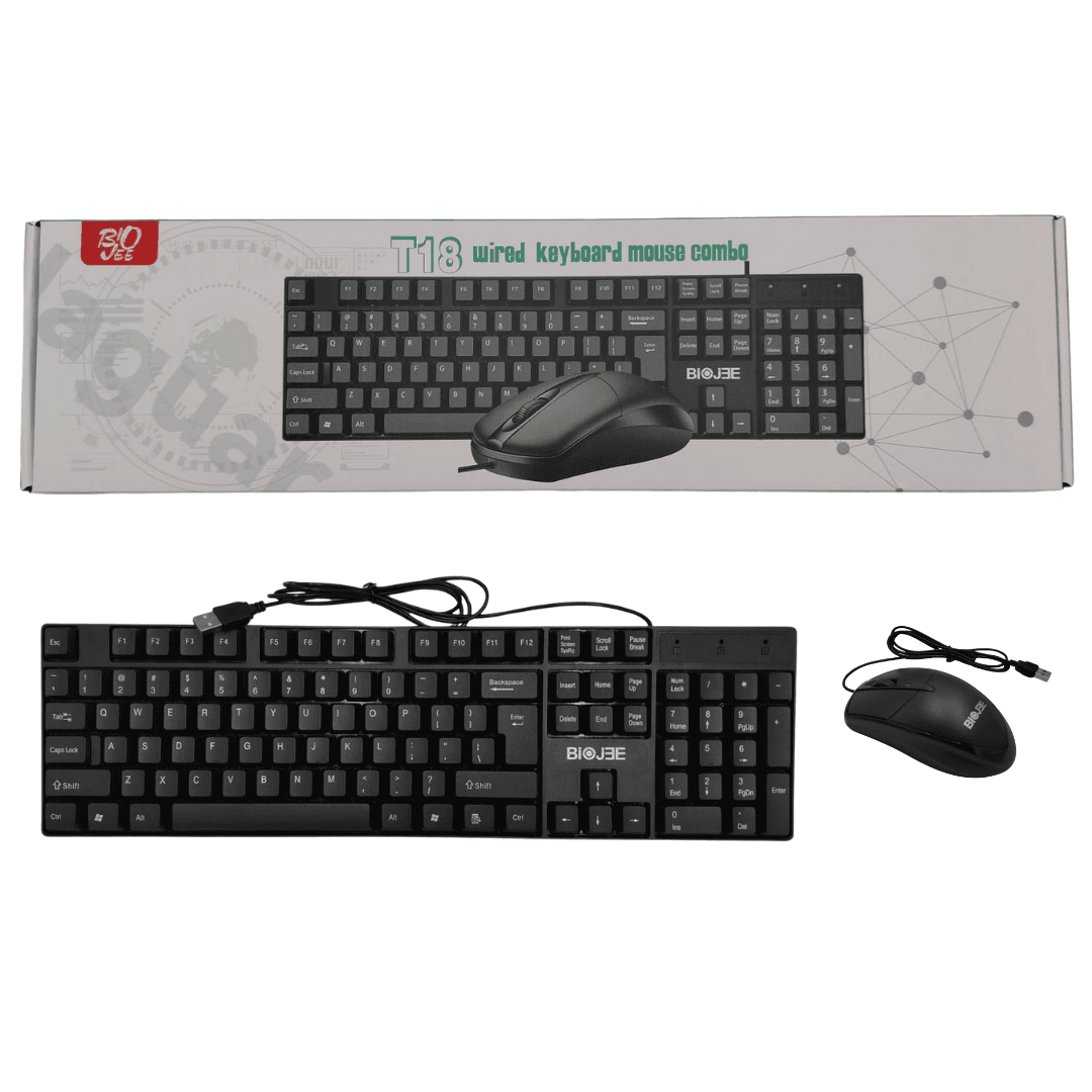 Teclado + Mouse Biojee T18 - Teclado Mecánico. Conexión USB | Laptop Outlet